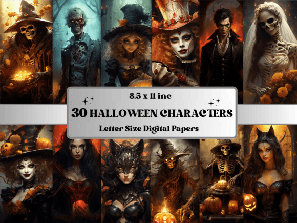Download Halloween Horror Character Digital Paper - Premium Bundle